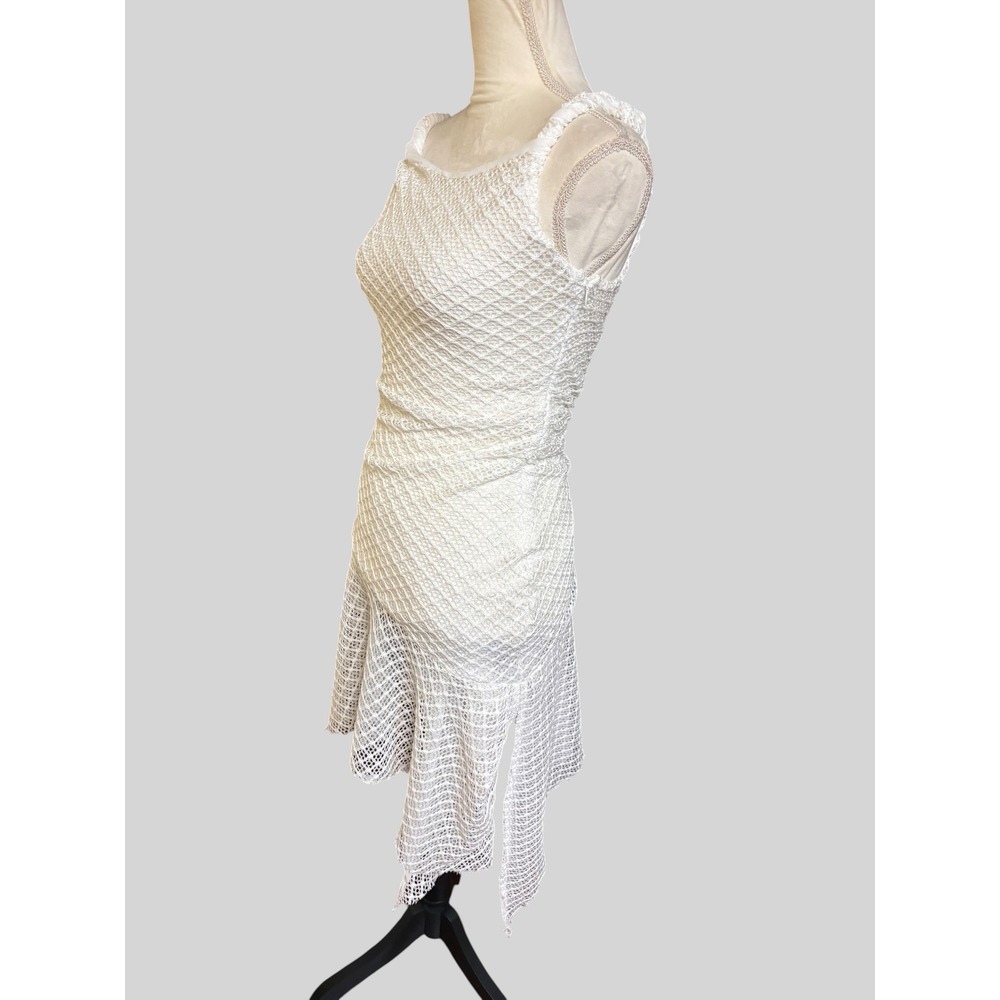 New NWT Peppermayo Ivory Huntah Asymmetric Crochet Off Shoulder Midi Dress - 4 - Picture 4 of 9